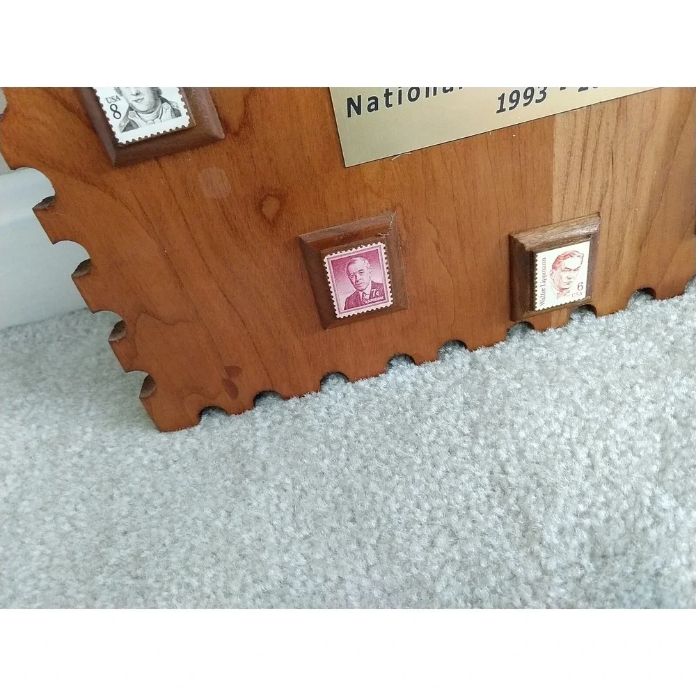 Handmade Wood USPS Post Office Wall Clock Postage Stamp Art Retirement Gift